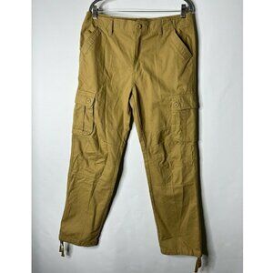 Bang Manzoe Streetwear Mens Size 34 Beige Multi Pocket Utility Cargo Pants NWT